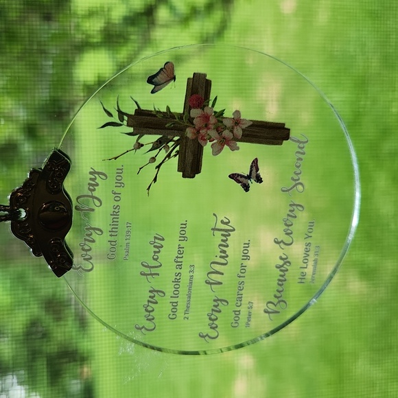 Religious ☆ Christian ☆ Keepsake Glass Gift ☆ God loves you ☆ Suncatcher ☆ Glass - Picture 12 of 12